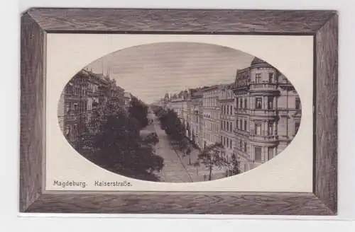 907014 Rahmen Ak Magdeburg - Partie in der Kaiserstraße um 1925