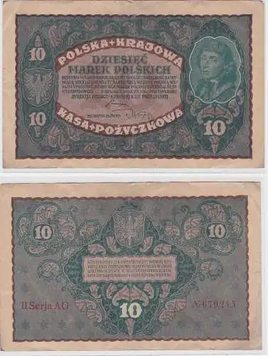 10 Marek Banknote Polen 23.08.1919 Pick 25 (106349)