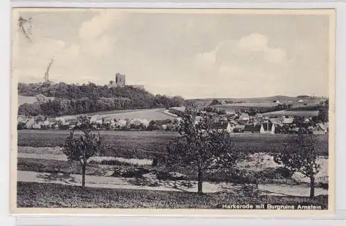 906593 AK Harkerode mit Burgruine Arnstein - Gasthaus zum grünen Röckchen 1937