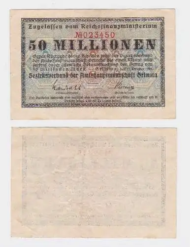 50 Millionen Mark Banknote Amtshauptmannschaft Grimma 11.Oktober 1923  (118735)