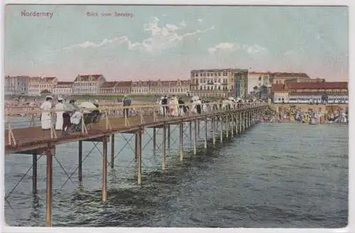 902348 Ak Nordseebad Norderney Blick vom Seesteg um 1910