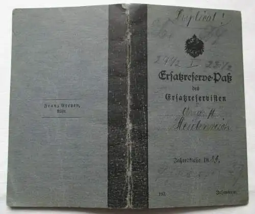 Militärpaß 5. badisches Infanterie-Regiment Nr. 113 Freiburg 1889 (158119)