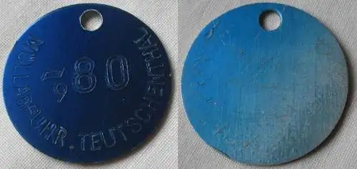 Aluminium Müllmarke DDR Müllabfuhr Teutschenthal blau 0,80 (137262)