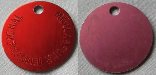 Aluminium Müllmarke DDR Müllabfuhr Teutschenthal rot (131136)