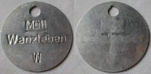 Aluminium Müllmarke DDR Wanzleben W (130984)