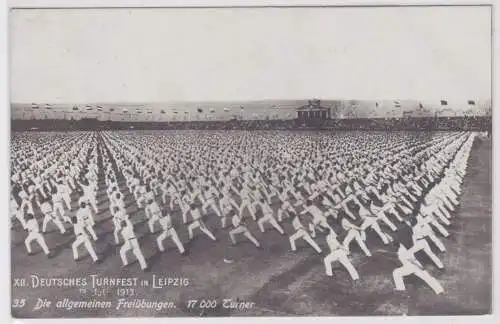 36510 Ak XII.Deutsches Turnfest in Leipzig allgemeine Freiübungen 1913