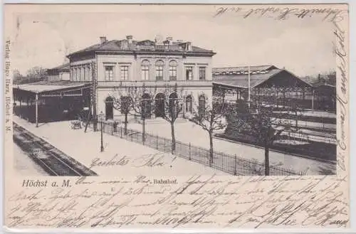 64799 Ak Höchst am Main - Blick auf den Bahnhof 1903