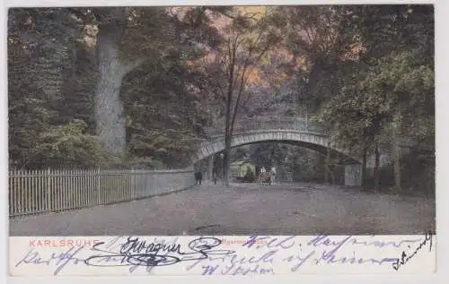 16709 Ak Karlsruhe - Tiergartenbrücke 1904