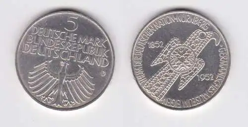 BRD Gedenk Münze 5 Mark Germanisches Museum 1952 vz (162597)