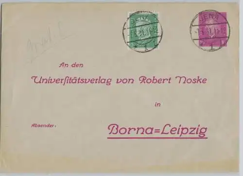 98534 DR Ganzsachen Umschlag PU mit 10 Pf Borna Robert Noske