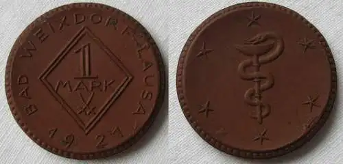 1 Mark Meissner Porzellan Münze Bad Weixdorf Lausa 1921 (139698)