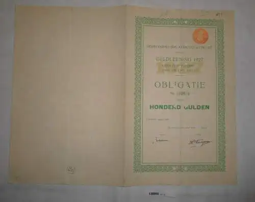 100 Gulden Aktie niederländisch reformierte Kirche von Utrecht 1927 (128985)