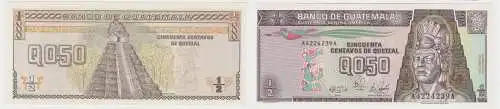 1/2 Quetzal Banknote Guatemala 1989 bankfrisch UNC Pick 72 (129067)