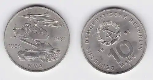 DDR Gedenk Münze 10 Mark 25 Jahre Nationale Volksarmee NVA 1981 Stgl. (123398)