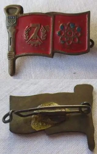 DDR Abzeichen Qualitätsplakette Freiberg Goldener Pickhammer (139902)