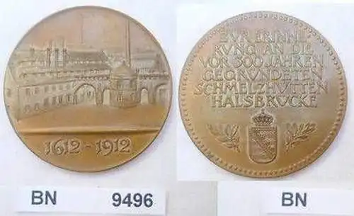 Bronzemedaille von Friedrich Wilhelm Hörnlein 300 Jahre Schmelzhütten Halsbrücke