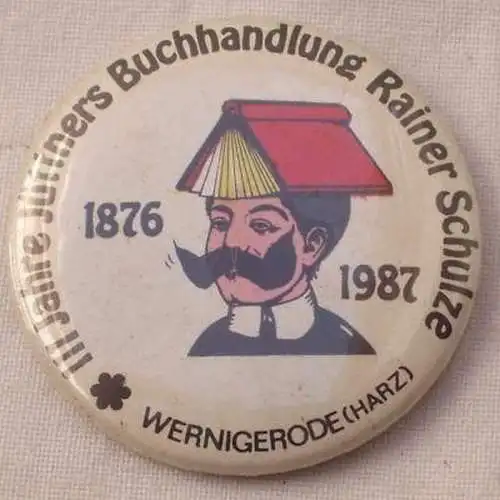 DDR Abzeichen Jüttners Buchhandlung Wernigerode 1987