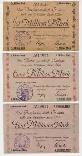 1/2 - 5 Millionen Mark Banknote Inflation Notgeld Saulgau 1923 (137272)