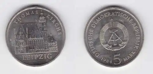 DDR Gedenk Münze 5 Mark Leipzig Thomaskirche 1984 Stempelglanz (136416)