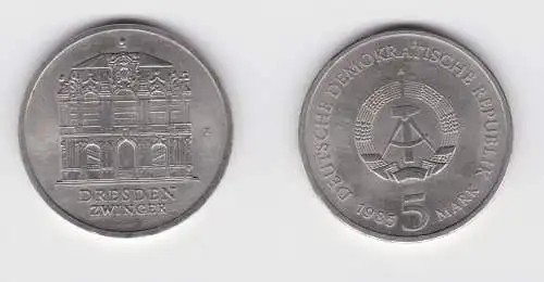 DDR Gedenk Münze 5 Mark Dresden Zwinger 1985 vz (136828)