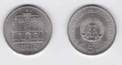 DDR Gedenk Münze 5 Mark Dresden Zwinger 1985 Stempelglanz (136698)