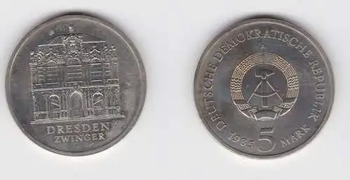 DDR Gedenk Münze 5 Mark Dresden Zwinger 1985 Stempelglanz (136477)