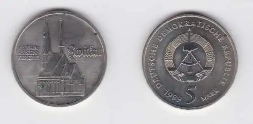 DDR Gedenk Münze 5 Mark Zwickau Katharinenkirche 1989 Stempelglanz (136662)