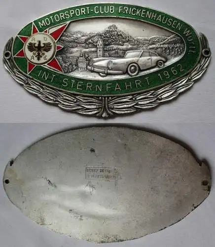 Plakette Internationale Sternfahrt Motorsport-Club Frickenhausen 1962 (144389)