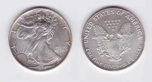 1 Dollar Silber Münze Silver Eagle USA 1992 1 Unze Feinsilber  (119722)