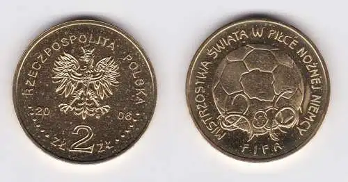 2 Zloty Messing Münze Polen FIFA Fussball WM in Deutschland 2006 (156709)