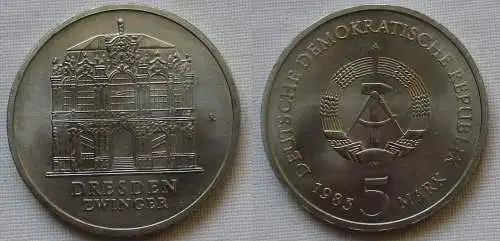 DDR Gedenk Münze 5 Mark Dresden Zwinger 1985 (162251)