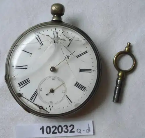 schöne silberne Herren Taschenuhr Paul Wacker Quedlinburg um 1900 (102032)