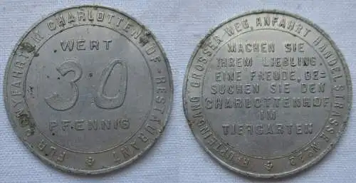 30 Pfennig Wertmarke für Ponyfahrt im Charlottenhof Restaurant (153716)