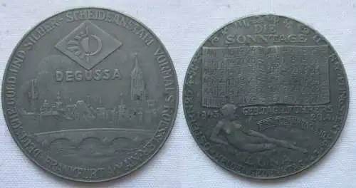 seltene Zinn Medaille Degussa Kalendermedaille 1943 (152389)