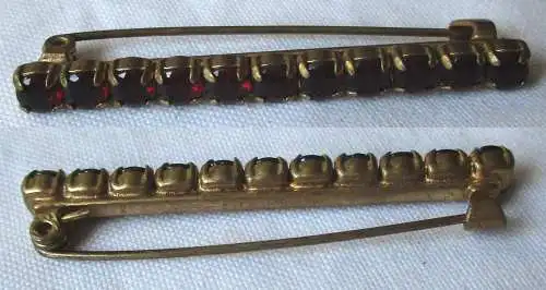 hübsche Prager Jugendstil Art Nouveau Granat Brosche Böhmen (124998)