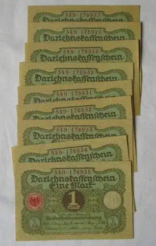 9 x 1 Mark Darlehnskassenschein 1.3.1920 mit fortlaufender Nummer UNC (147220)