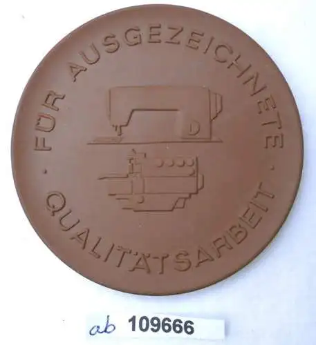 DDR Porzellan Medaille VEB Nähmaschinenbau Altenburg