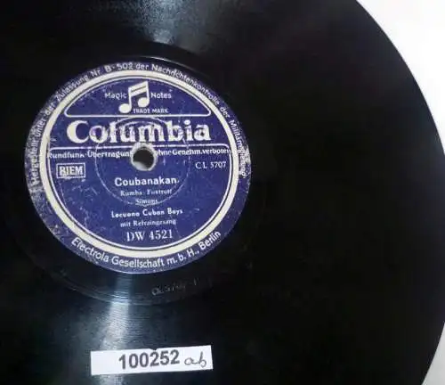 100252 Schellackplatte Columbia "Coubanakan" + "Blue Rumba" um 1945