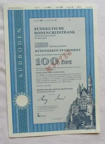 100 DM Aktie Süddeutsche Bodencreditbank AG München Juni 1990 (143347)