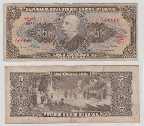 5 Cruzeiros Banknote Brasilien (1953-1959) Pick 158 (138460)