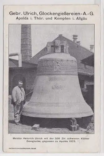 39865 Ak Gebrüder Ulrich Glockengießereien A.G. Apolda in Thüringen um 1923