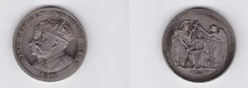 seltene Zink Medaille Krönung King George V. and Queen Mary 1911 (135397)