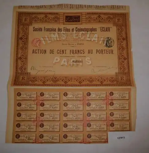 100 Francs Aktie Société française des Films et Cinématographes Eclair (127813)