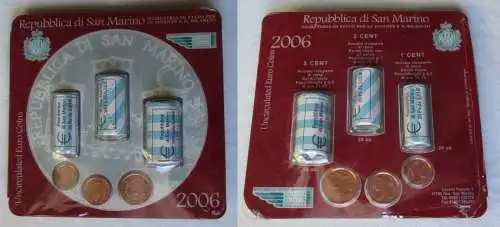 Repubblica di San Marino 1 - 5 Cent Bankrollen UNC OVP 63 Münzen 2006 (135291)