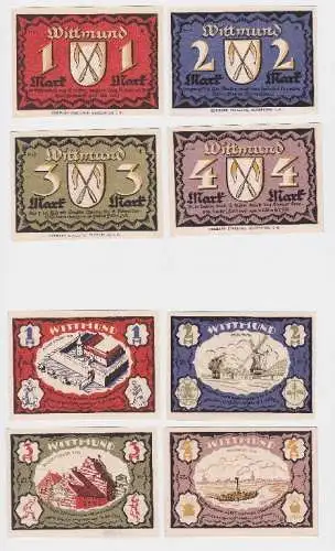 komplette Serie mit 4 Notgeld Banknoten Wittmund 1922 (118863)