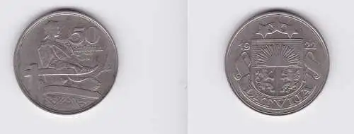 50 Santimi Nickel Münze Lettland 1922 (118443)