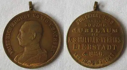 seltene Medaille 50jähr.Jubiläum K.S.Militär Verein Liebstadt 1911 (148326)