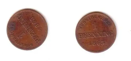 1 Pfennig Kupfer Münze Bayern 1863