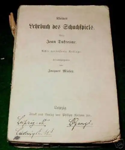 Kleines Lehrbuch des Schachspiels" Reclam um 1910