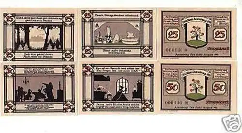 6 Banknoten Notgeld Stadt Annaburg 1921